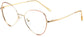 Jasper Cateye Gold Eyeglasses from ANRRI, angle view