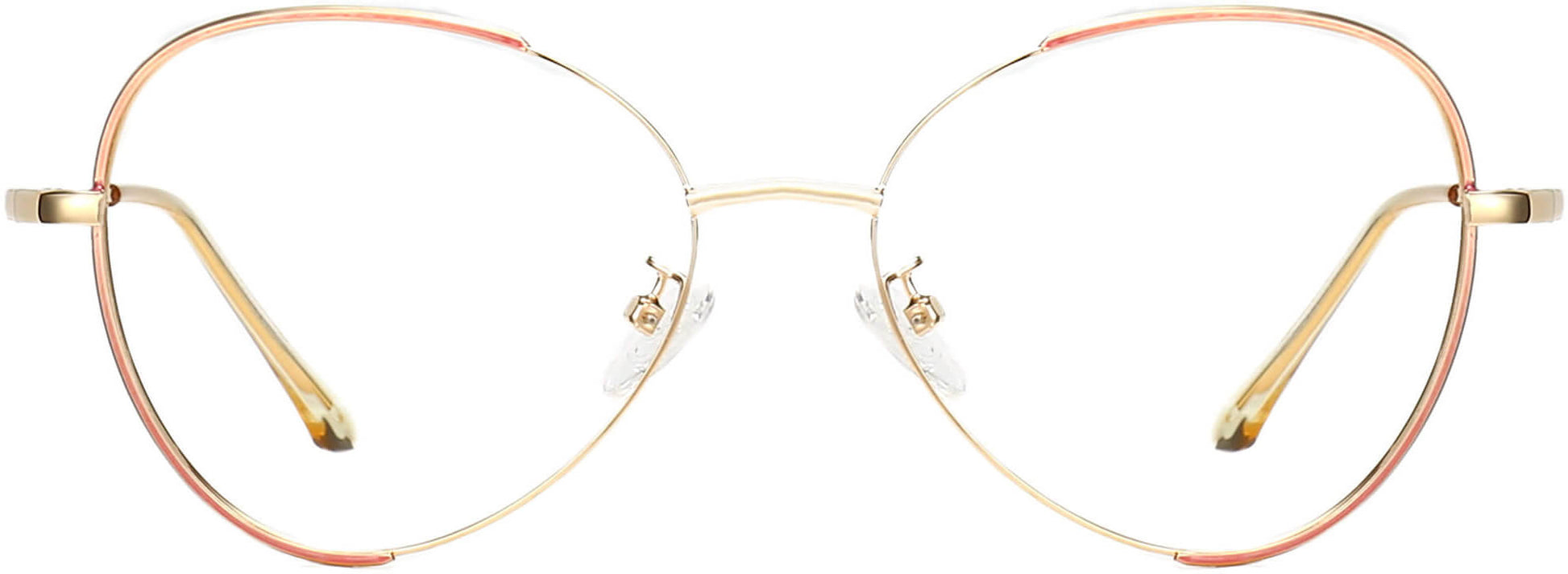 Jasper Cateye Gold Eyeglasses from ANRRI, front view