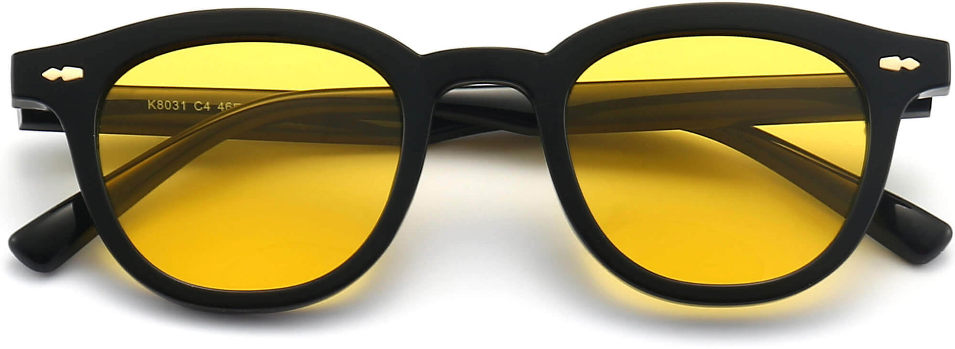 Jayce Black Plastic Sunglasses from ANRRI, closed view