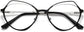Jayda Cateye Black Eyeglasses from ANRRI, closed view