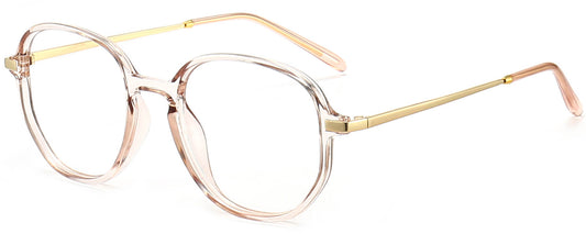 Jayleen Geometric Clear Eyeglasses from ANRRI, angle view