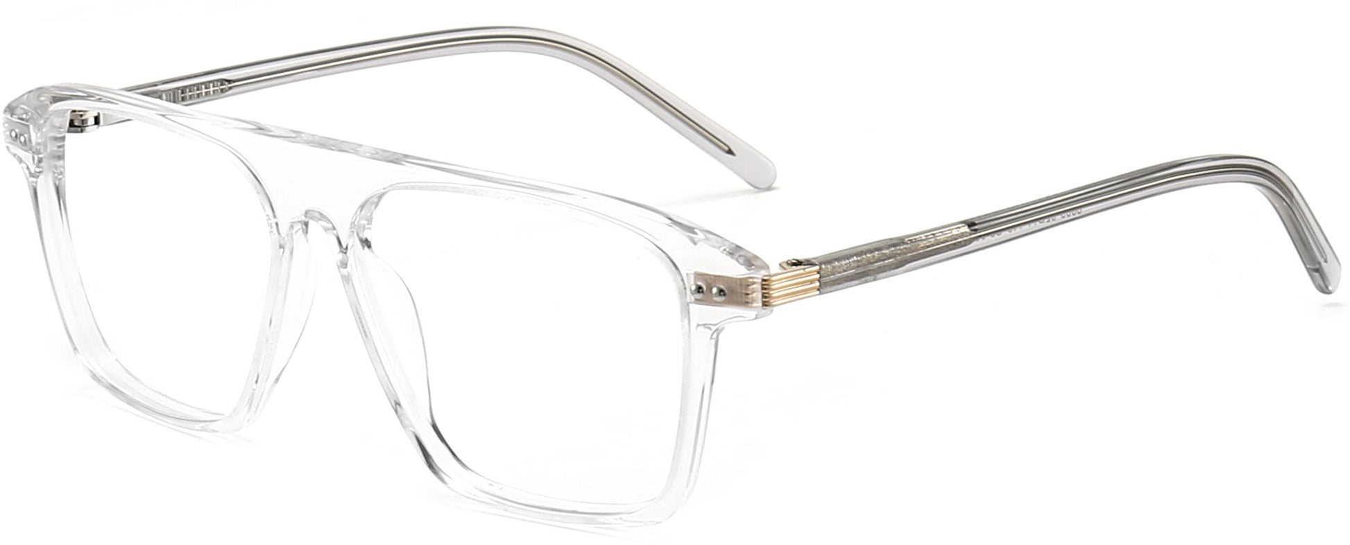 Jaziel Square Clear Eyeglasses from ANRRI, angle view