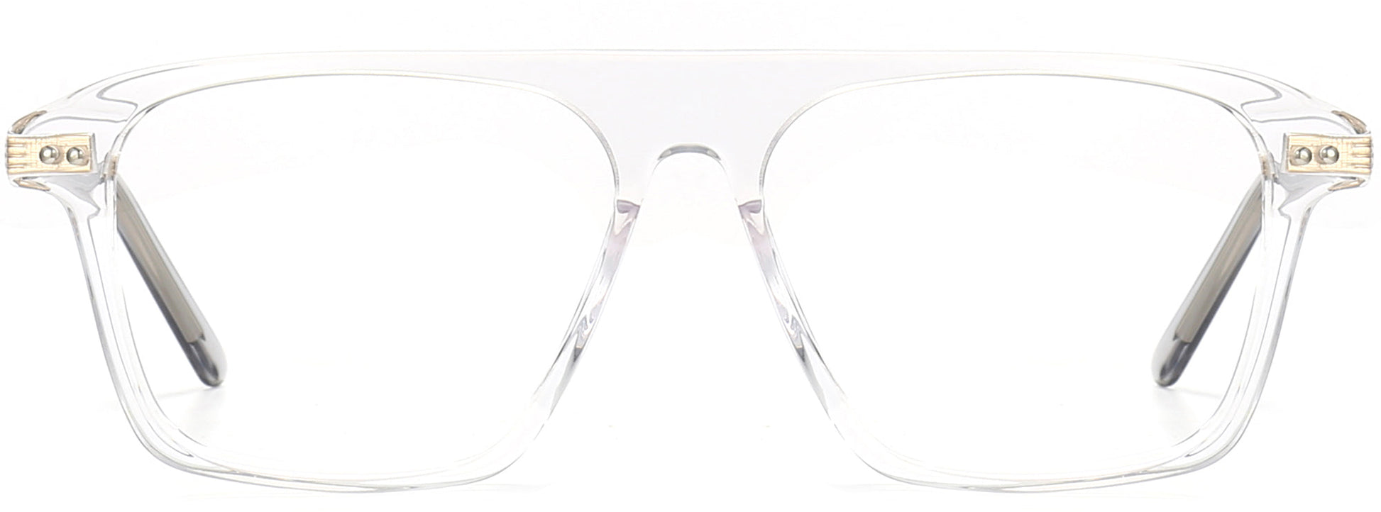 Jaziel Square Clear Eyeglasses from ANRRI, front view