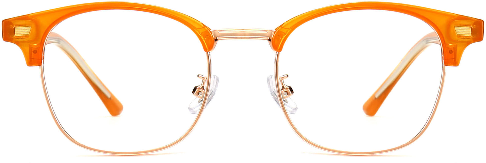 Jazmin Browline Orange Eyeglasses from ANRRI, front view