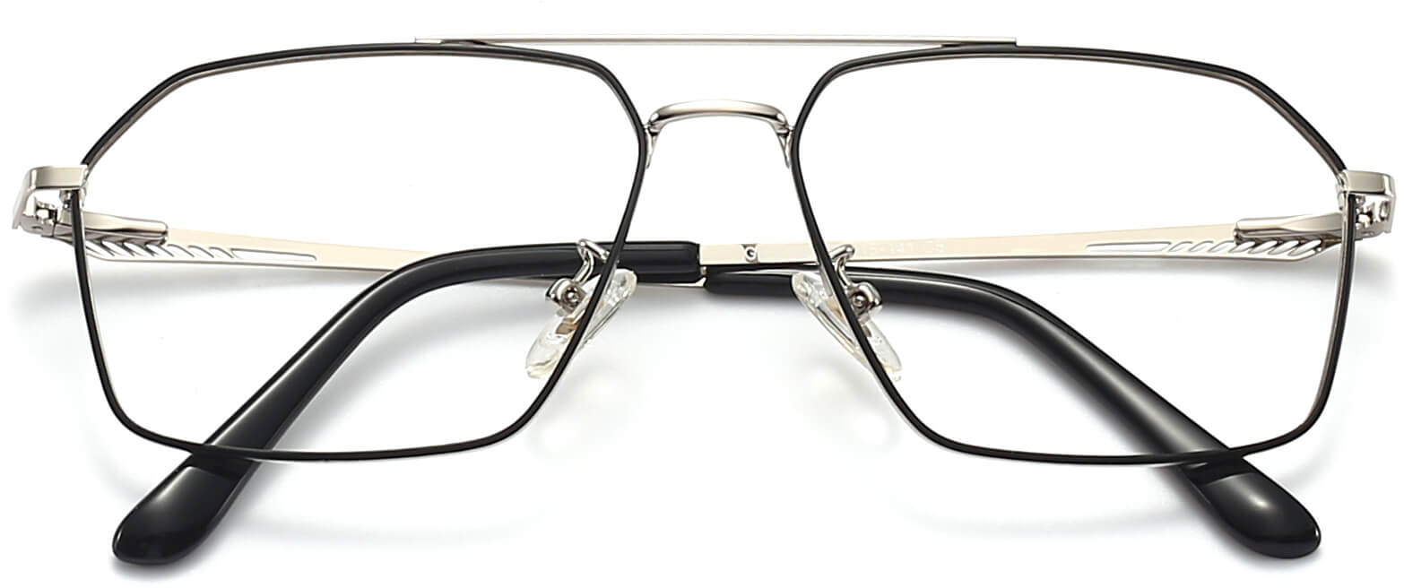 Jedidiah Geometric Black Eyeglasses from ANRRI, closed view