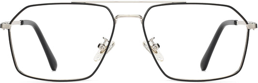 Jedidiah Geometric Black Eyeglasses from ANRRI, front view