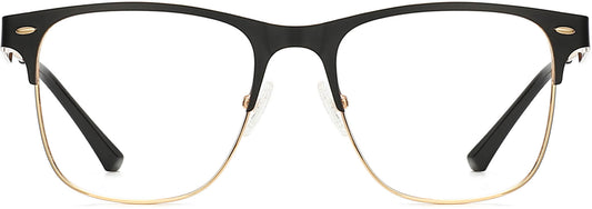 Jeffrey Browline Black Eyeglasses from ANRRI, front view