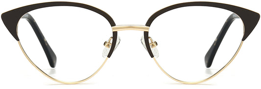 Jemma Cateye Black Eyeglasses from ANRRI, front view