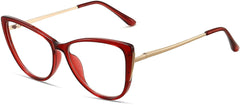 Jenny Cateye Red Eyeglasses from ANRRI, angle view