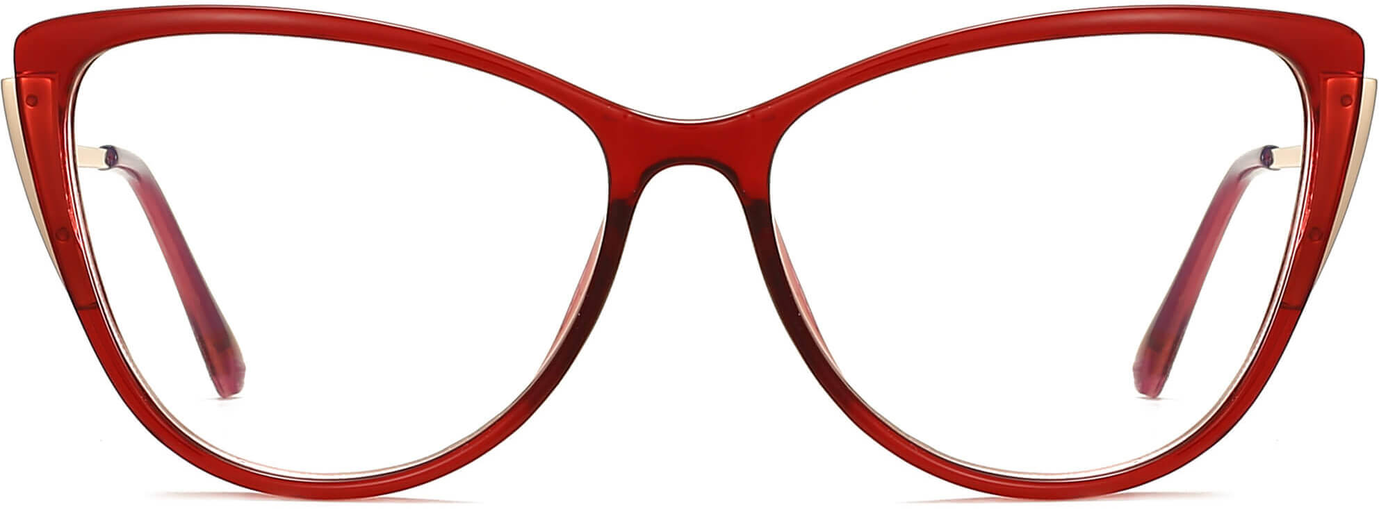 Jenny Cateye Red Eyeglasses from ANRRI, front view