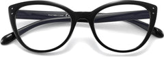 Jessica Cateye Black Eyeglasses from ANRRI, closed view