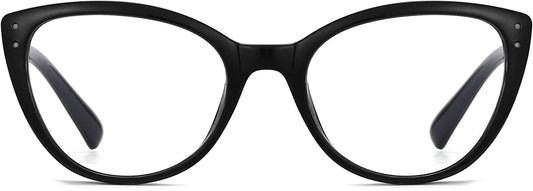 Jessica Cateye Black Eyeglasses from ANRRI, front view