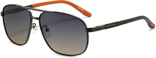 Jia Gradient Gray Stainless steel Sunglasses from ANRRI
