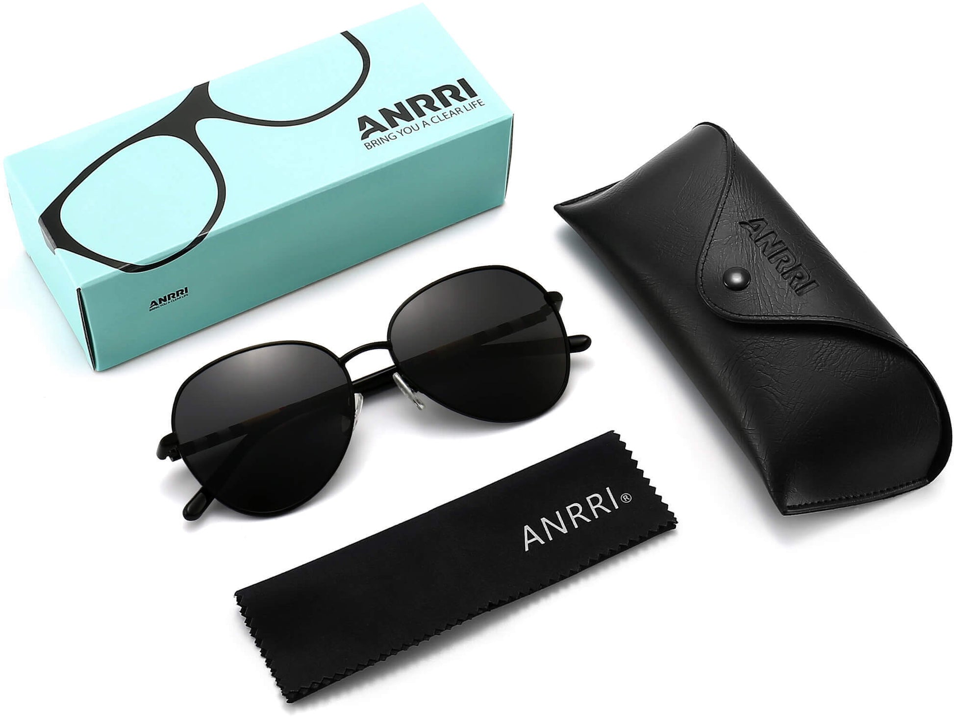 Joel Black Stainless steel Sunglasses with Accessories from ANRRI