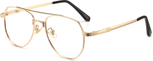 Jorge Aviator Gold Eyeglasses from ANRRI, angle view