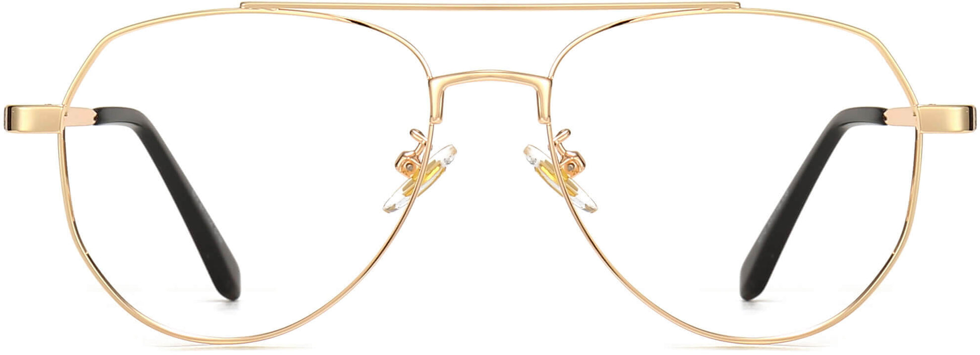 Jorge Aviator Gold Eyeglasses from ANRRI, front view