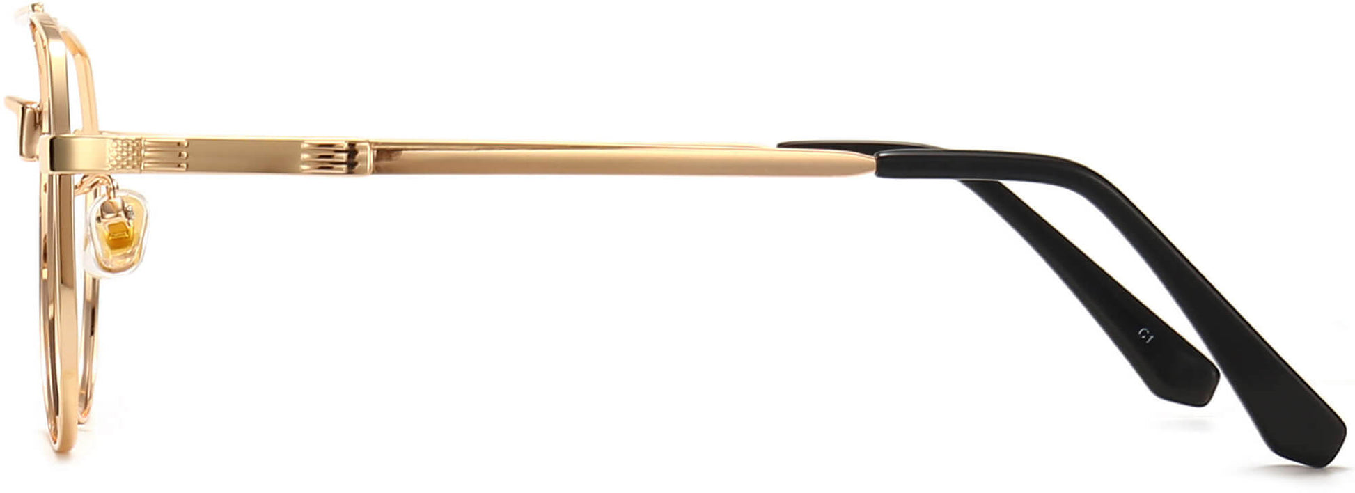 Jorge Aviator Gold Eyeglasses from ANRRI, side view