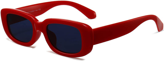 Josie Red Plastic Sunglasses from ANRRI, angle view