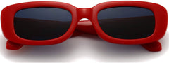 Josie Red Plastic Sunglasses from ANRRI, closed view