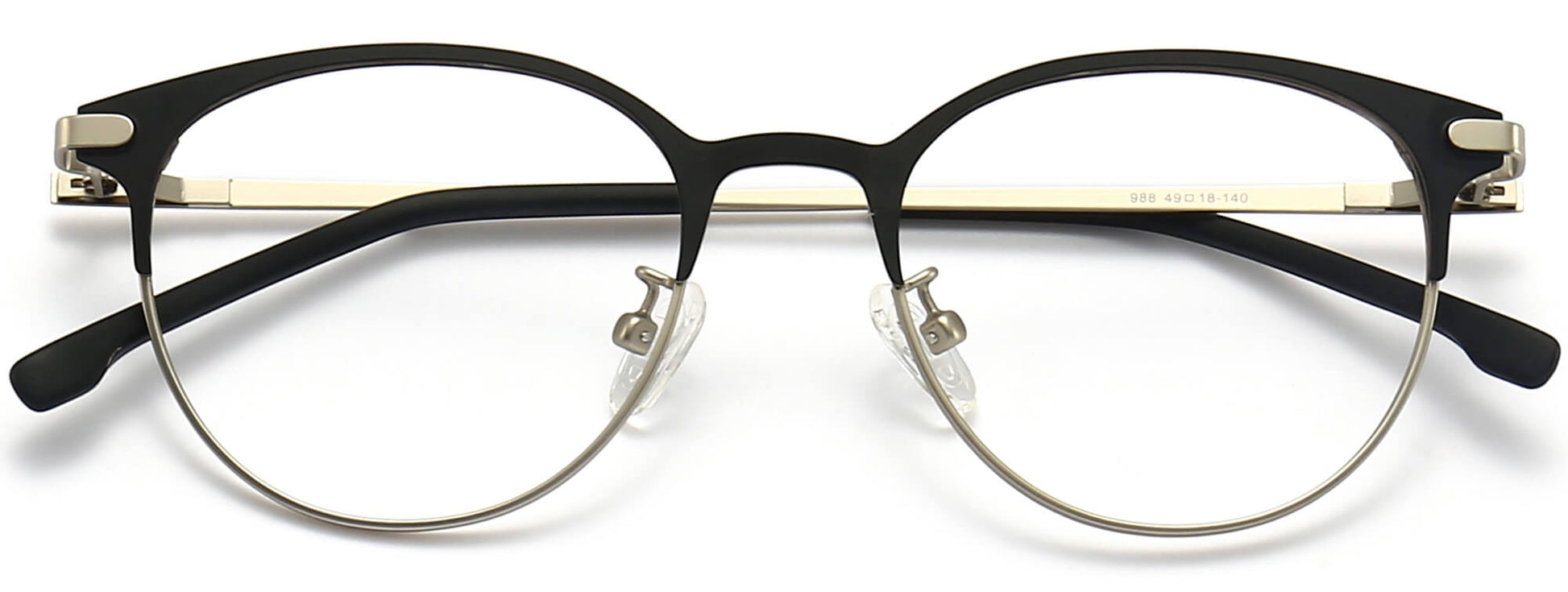 Julio Round Black Eyeglasses rom ANRRI, closed view
