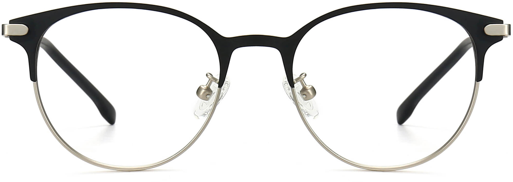 Julio Round Black Eyeglasses from ANRRI, front view