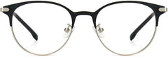 Julio Round Black Eyeglasses from ANRRI, front view