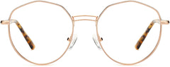Justice Geometric Rose Gold Eyeglasses from ANRRI, front view