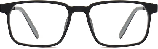 Kaison Square Black Eyeglasses from ANRRI, front view