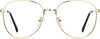 Kalani Aviator Gold Eyeglasses from ANRRI, front view