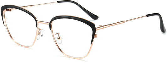 Kaliyah Cateye Black Eyeglasses from ANRRI, angle view