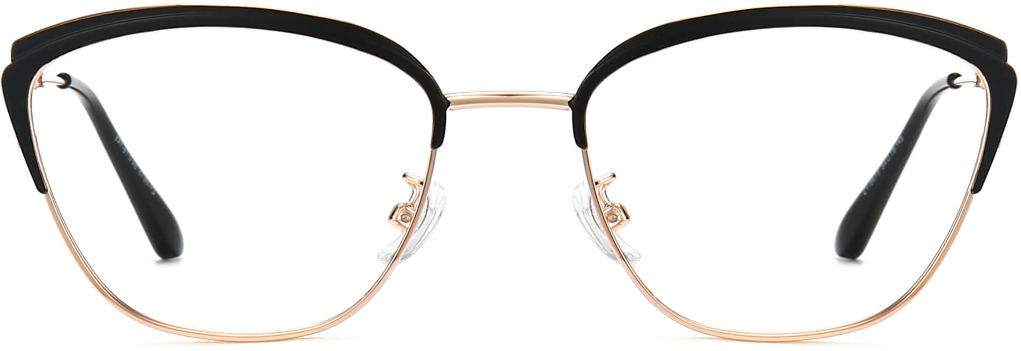 Kaliyah Cateye Black Eyeglasses from ANRRI, front view