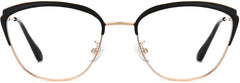 Kaliyah Cateye Black Eyeglasses from ANRRI, front view