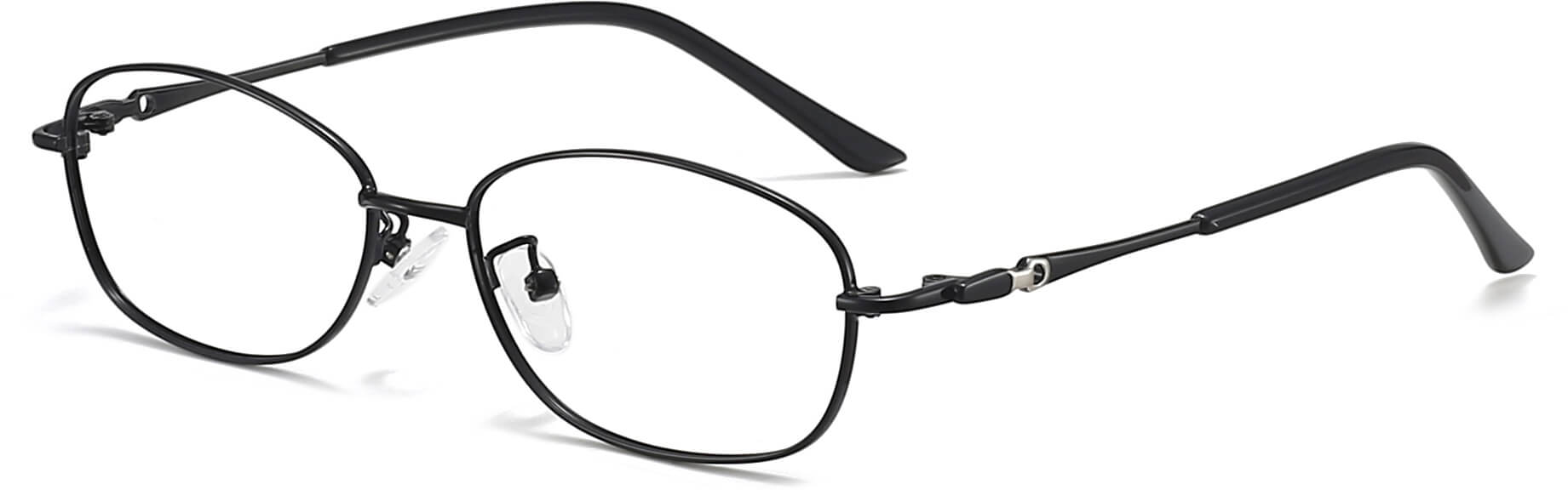 Kallie Round Black Eyeglasses from ANRRI, angle view