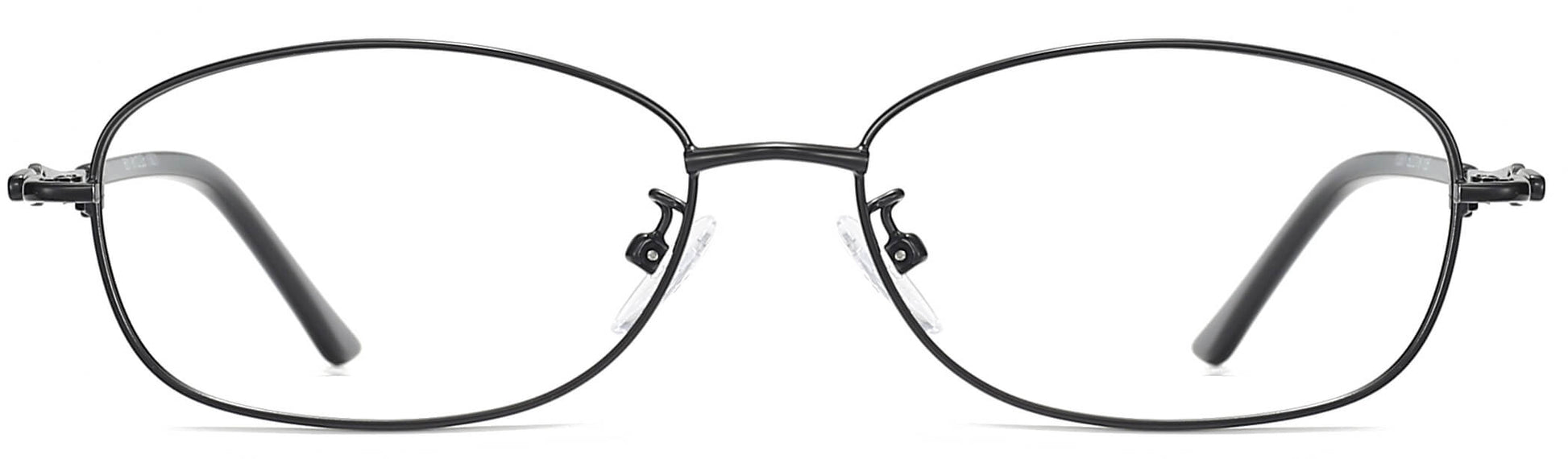 Kallie Round Black Eyeglasses from ANRRI, front view