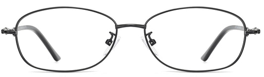 Kallie Round Black Eyeglasses from ANRRI, front view