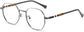 Kamari Geometric Silver Eyeglasses from ANRRI, angle view