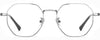 Kamari Geometric Silver Eyeglasses from ANRRI, front view