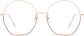 Kamila Round Red Eyeglasses from ANRRI, front view