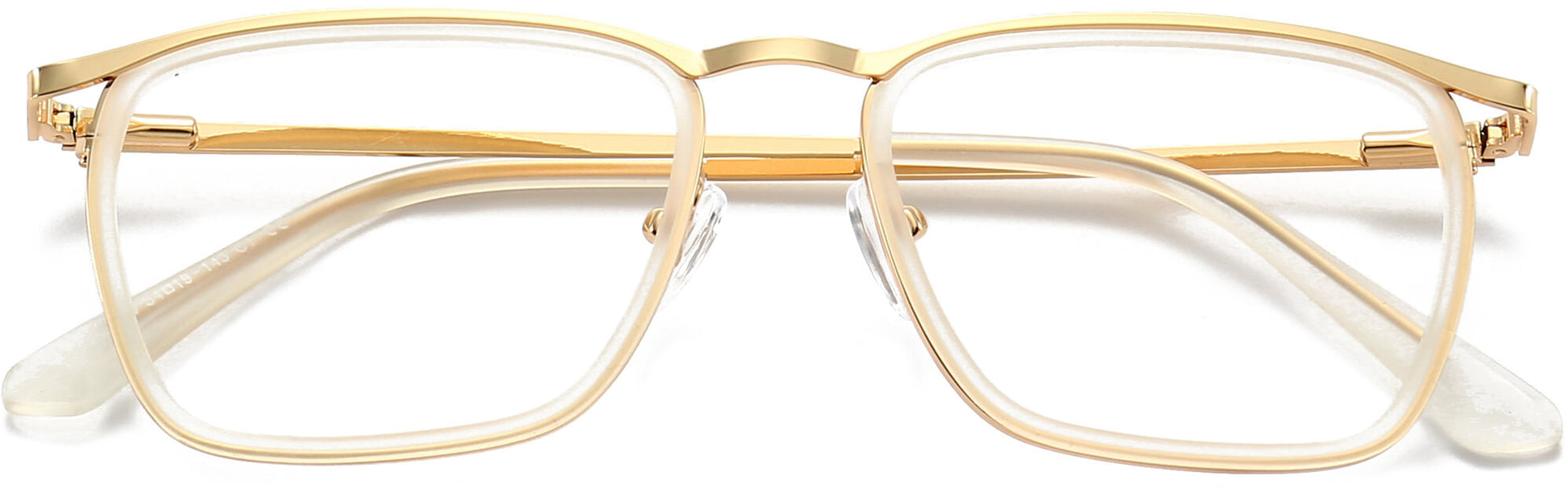 Kamiyah Square Clear Eyeglasses from ANRRI, Closed View