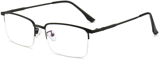 Kareem Square Black Eyeglasses from ANRRI, angle view