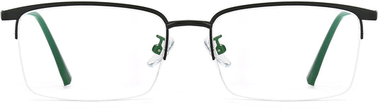 Kareem Square Black Eyeglasses from ANRRI, front view