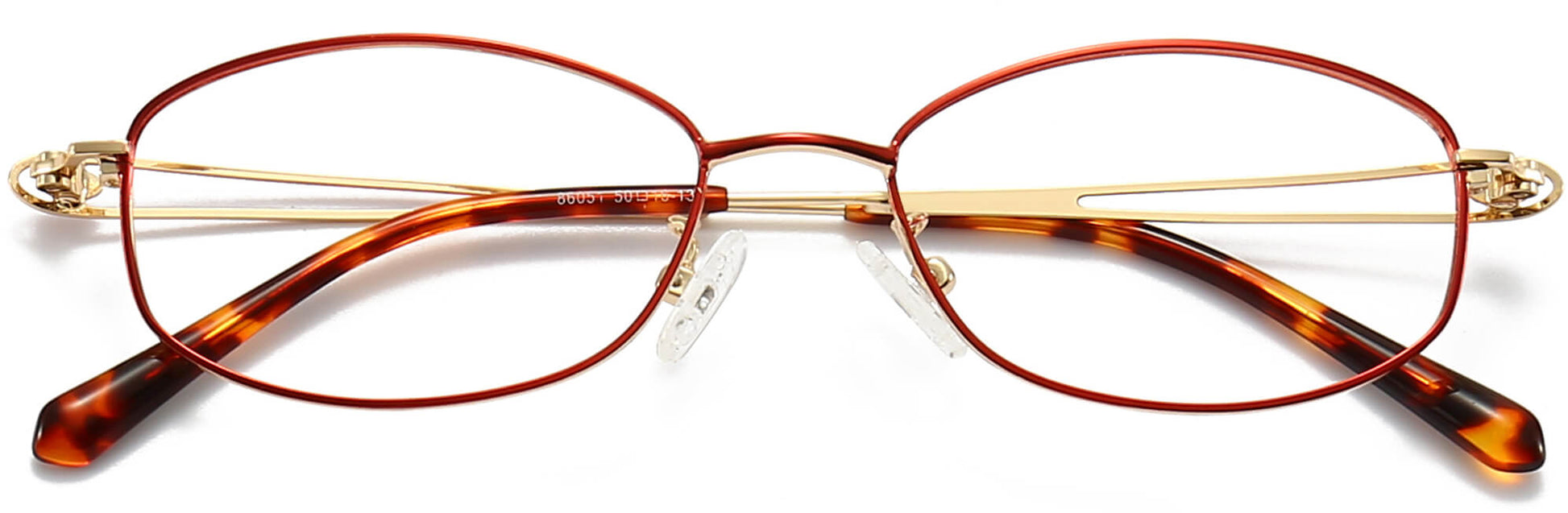 Karla Round Red Eyeglasses from ANRRI, closed view