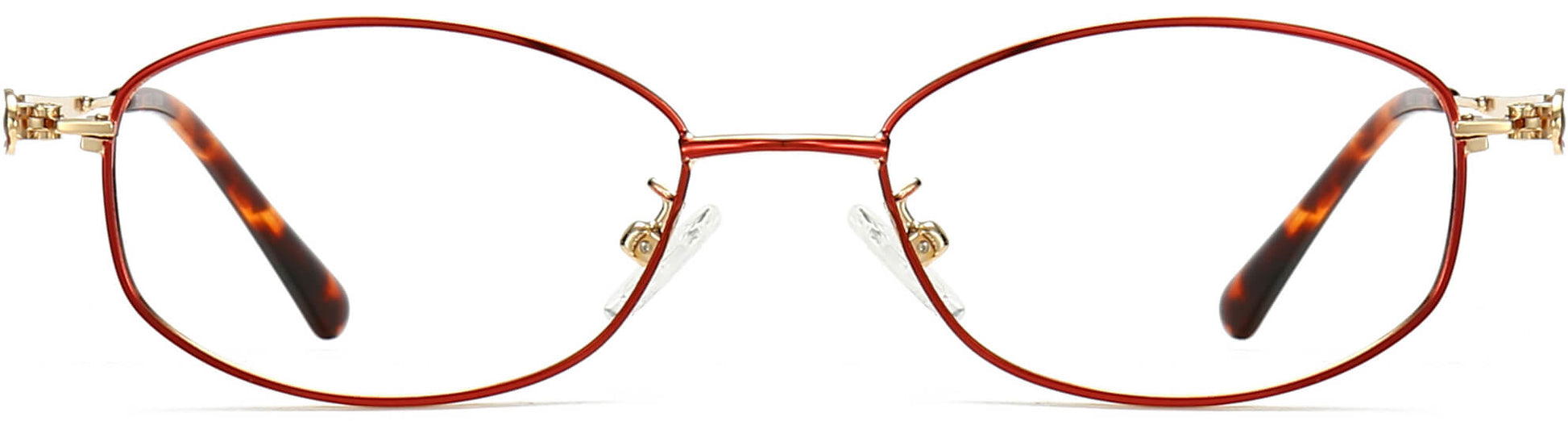 Karla Round Red Eyeglasses from ANRRI, front view
