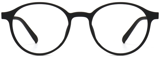 Karsyn Round Black Eyeglasses from ANRRI, front view
