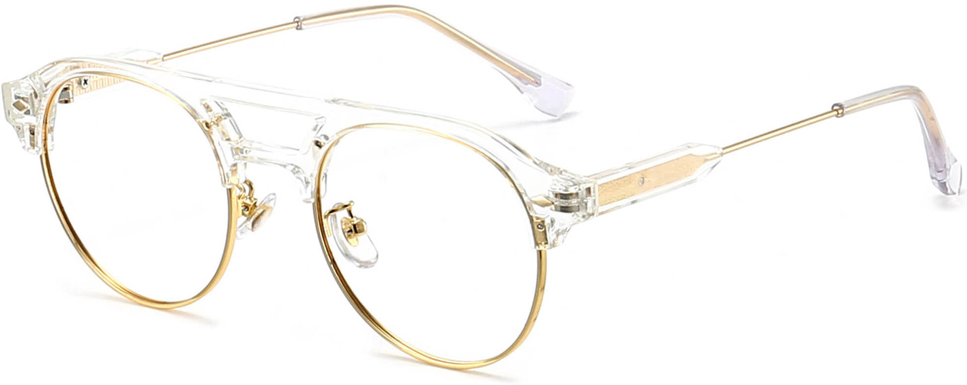Kason Round Clear Eyeglasses from ANRRI, angle view