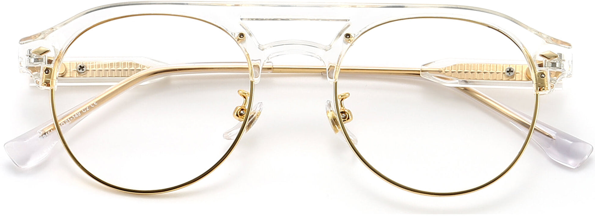 Kason Round Clear Eyeglasses from ANRRI, closed view