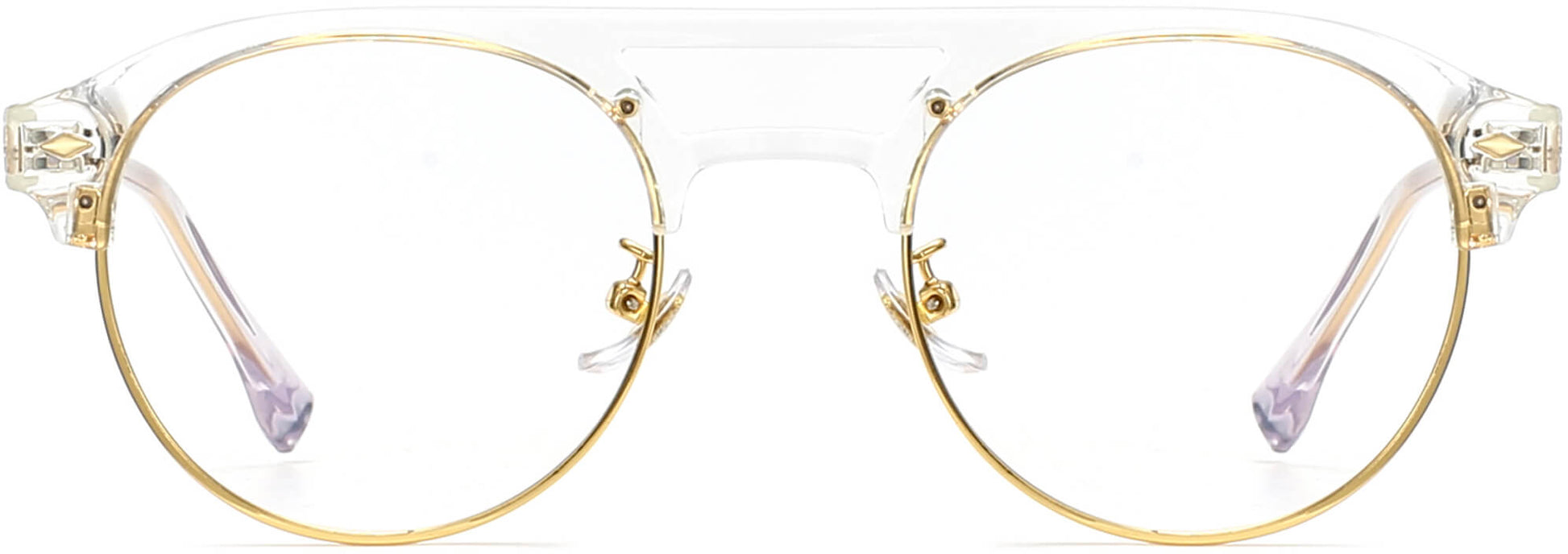 Kason Round Clear Eyeglasses from ANRRI, front view