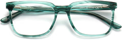 Kassidy Square Green Eyeglasses from ANRRI, closed view