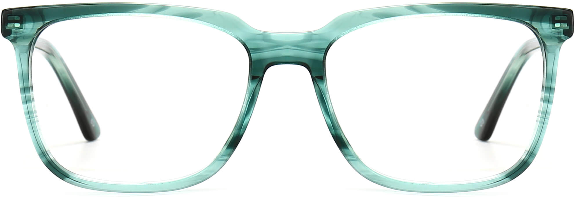 Kassidy Square Green Eyeglasses from ANRRI, front view