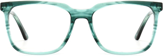 Kassidy Square Green Eyeglasses from ANRRI, front view
